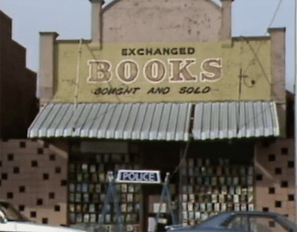 The bookshop Maria James owned. She was murdered in her home out the back. Image via Nine News.