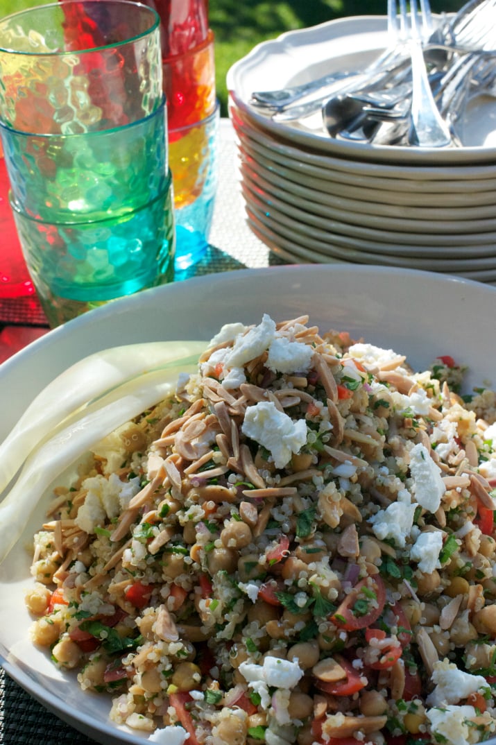 Chickpea Salad with Quinoa, Almonds and Goat's Cheese