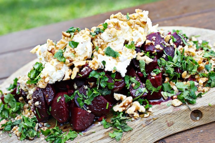 Roasted Beetroot, Labneh and Walnut Salad