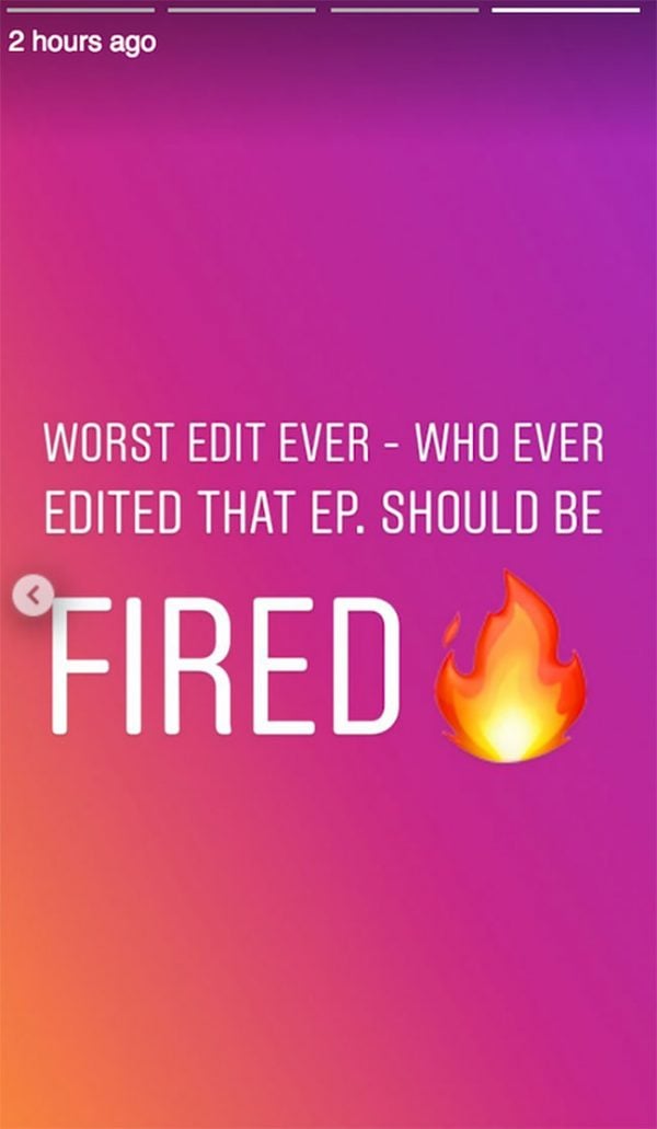 Keira Instagram post Bachelor In Paradise editing