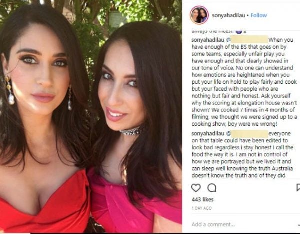 My Kitchen Rules Sonya and Hadil bullying