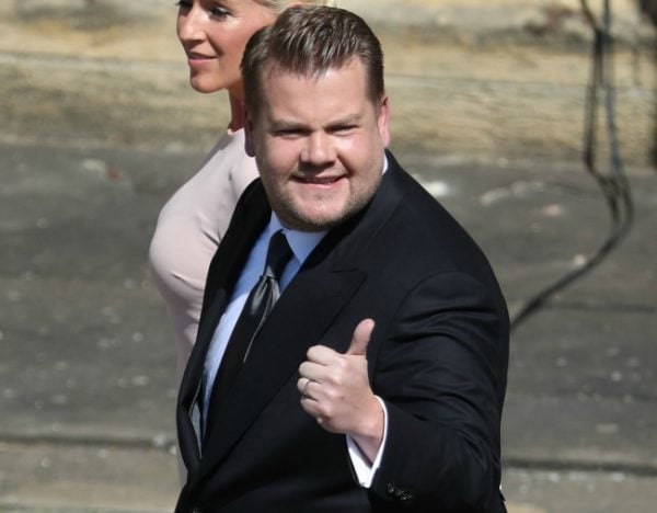 James Corden attended the royal wedding with his wife Julia. Image: Getty.
