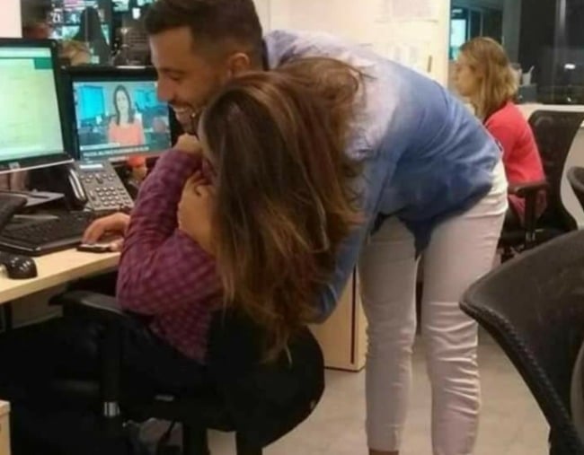 This Office Viral Hug Photo Is The Newest Optical Illusion