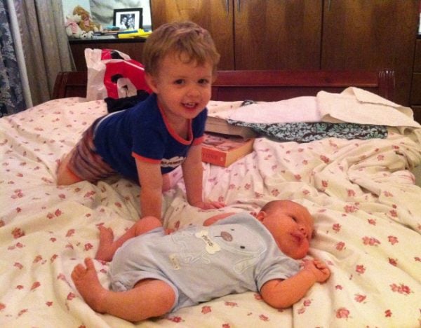 toddler and baby