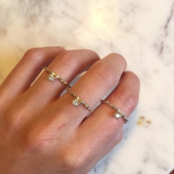 Minimalist engagement rings