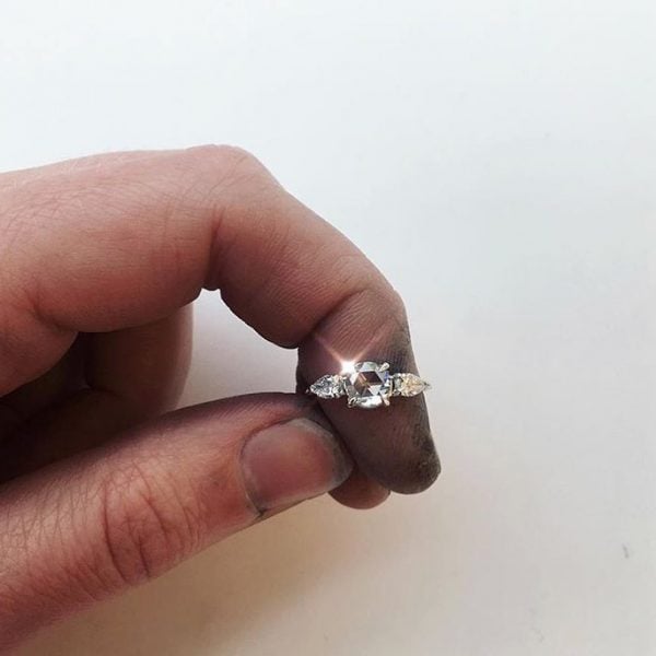 3 diamond engagement ring