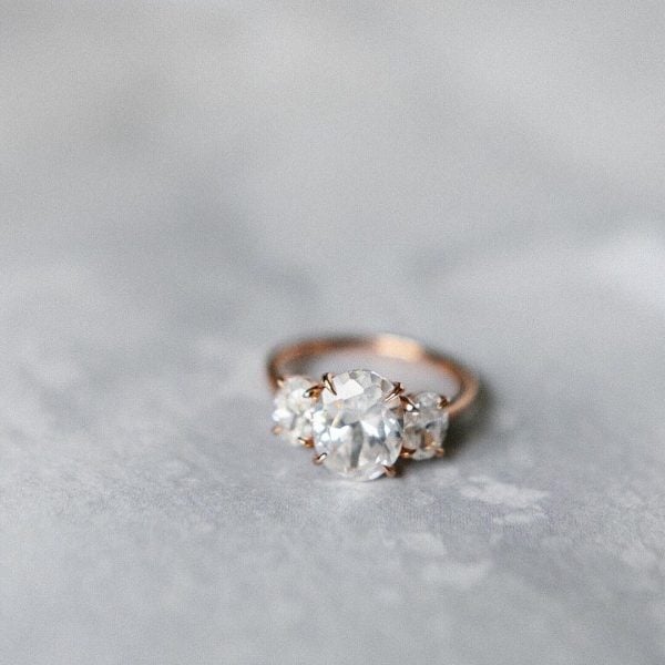 Three diamond engagement ring