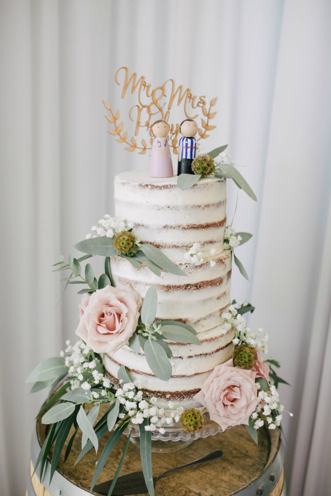 naked wedding cake