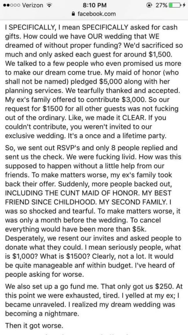 viral bride rant