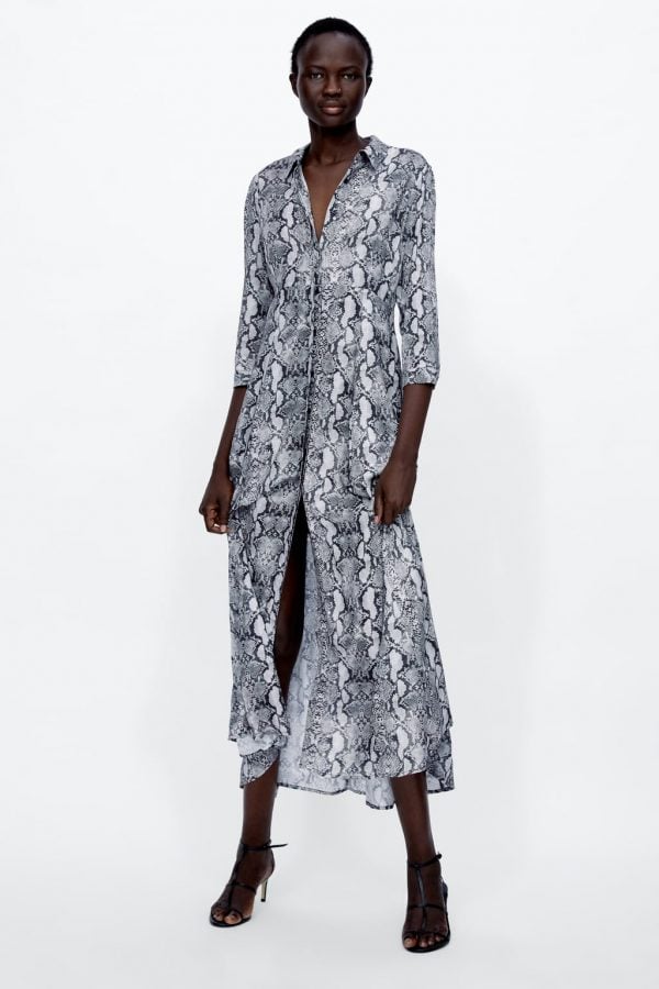 Snake print shirt dress 2024 zara