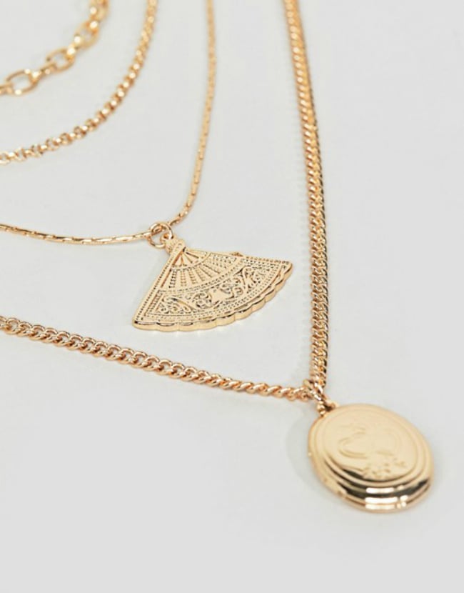 ASOS DESIGN Multirow Necklace