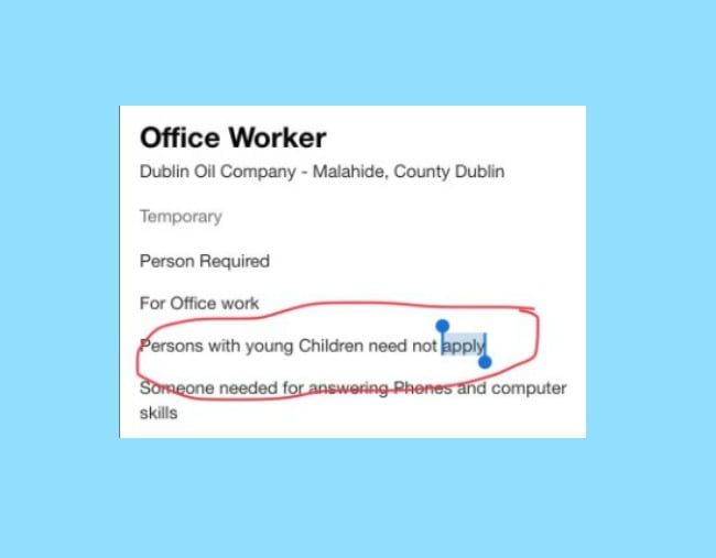 Why this offensive job ad is going viral among parents.