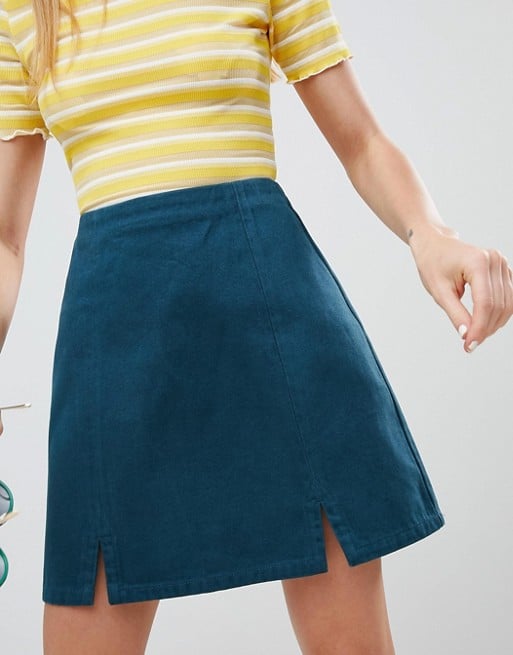 asos green mini skirt
