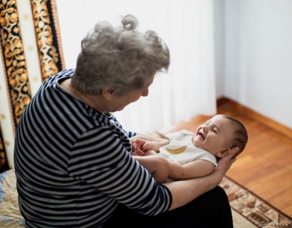 baby and grandmother