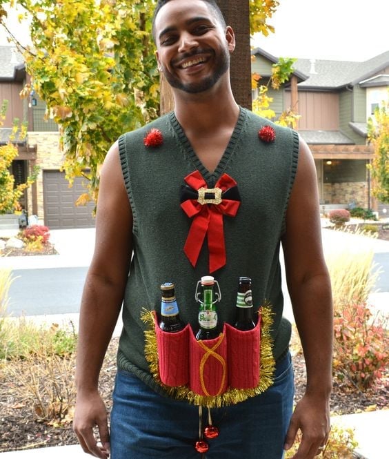 The perfect Christmas vest. Image via Morning Chores.