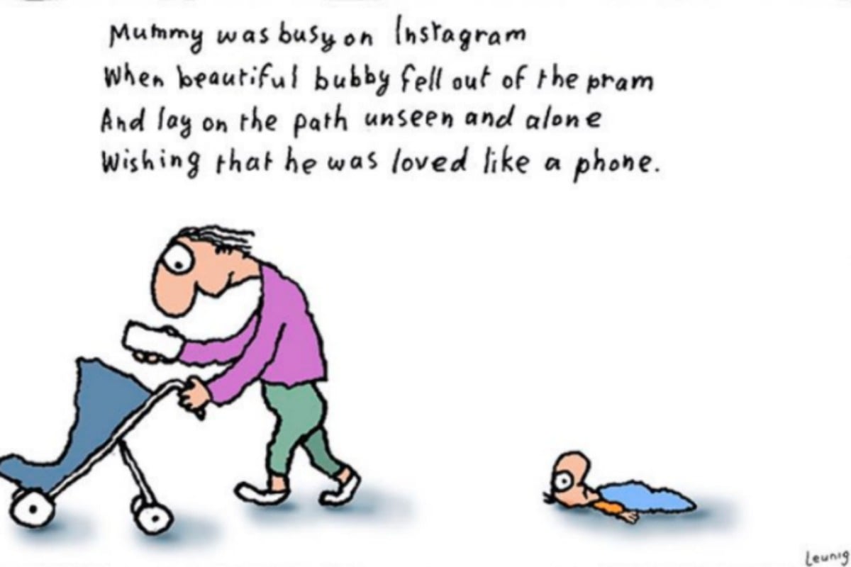 1200px x 800px - Leunig cartoon mothers: Here's what I'm doing on my phone ...