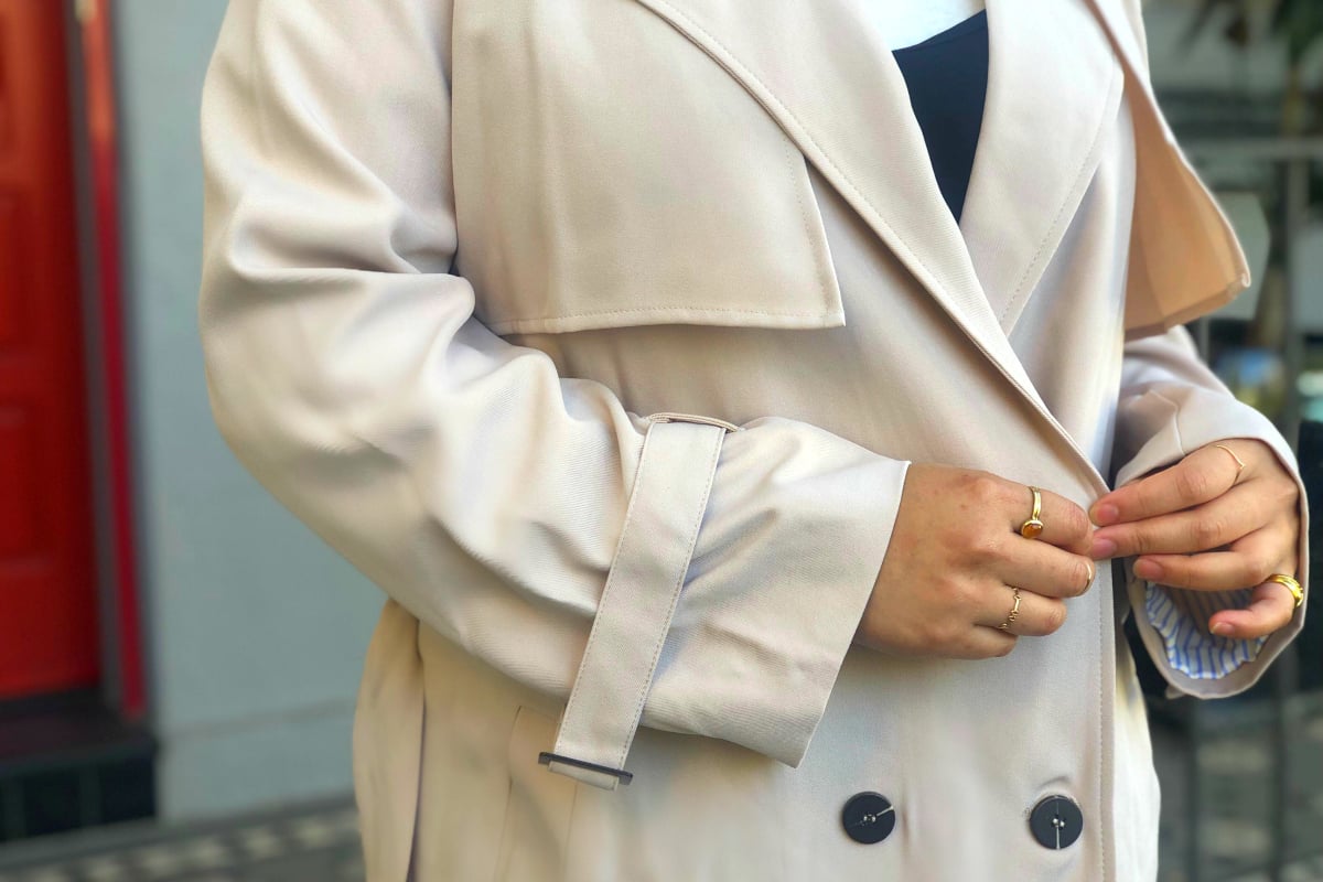 womans pink jacket