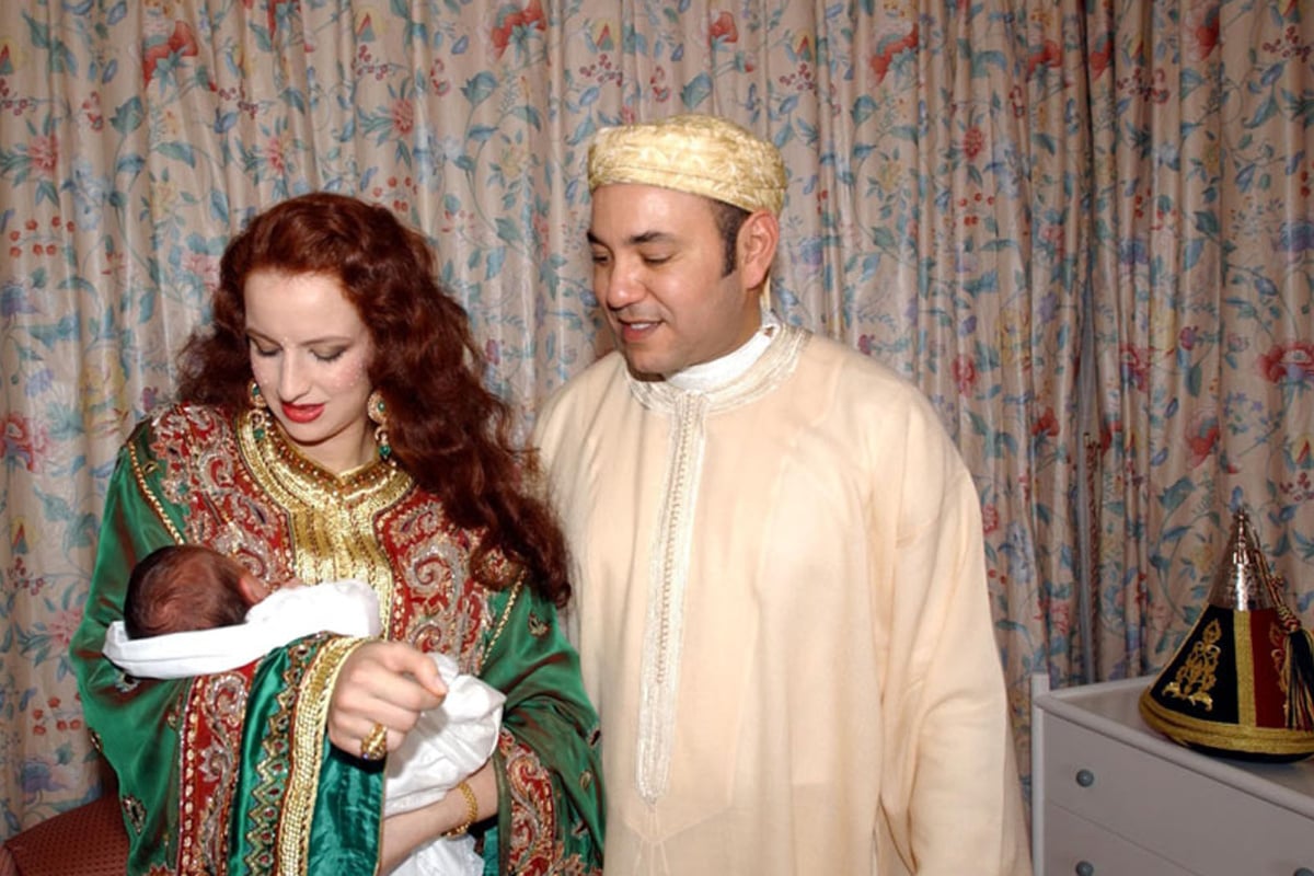 Princess Lalla Salma and King Mohammed VI of Morocco with their newborn son