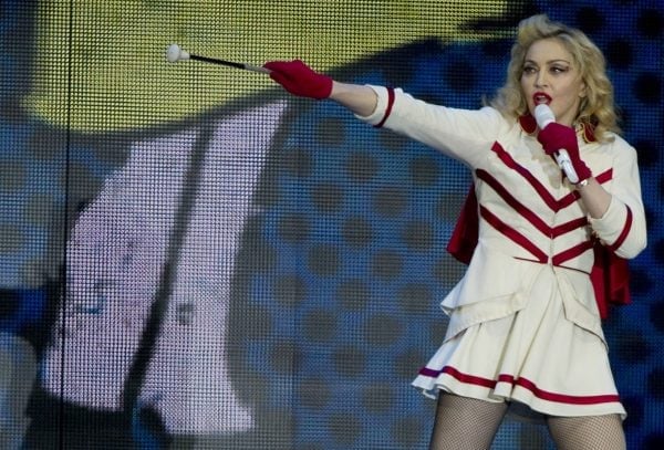 Madonna on tour in 2012.