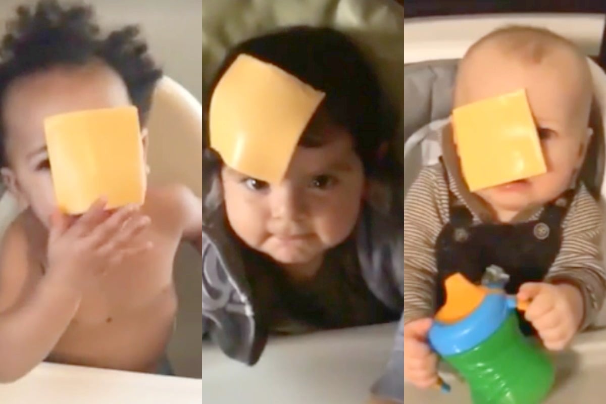 The viral 'Cheese Challenge' involves throwing cheese at babies.