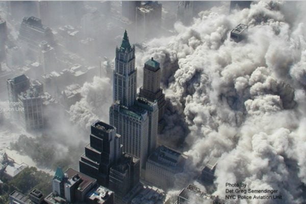 An aerial view following the attack. Image via NYC Police.