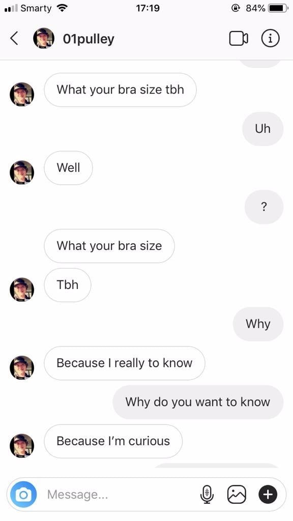 16yo boy's creepy messages to 12yo girl on Instagram