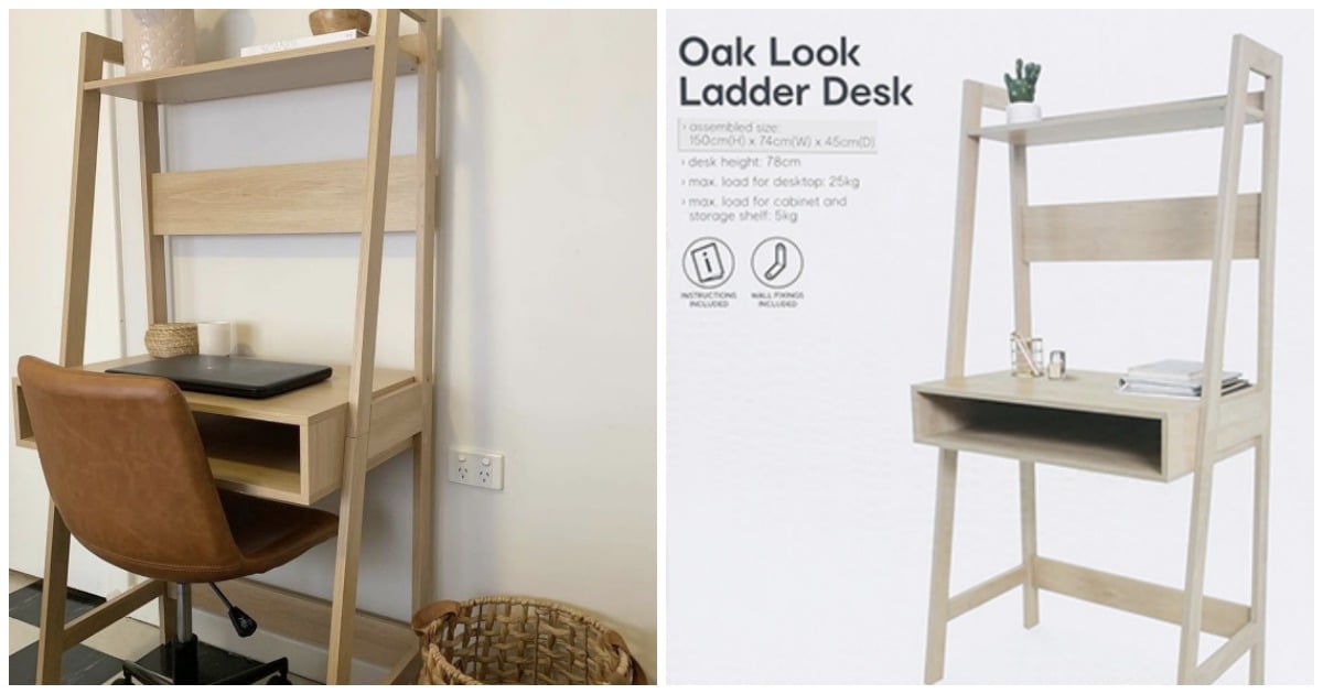 The 49 Kmart Oak Look Ladder Desk Will Save Your Dining Table