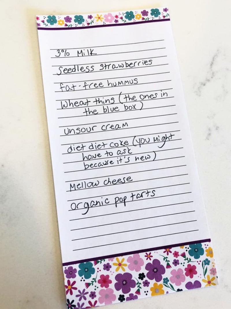 Funny Shopping List For Husband