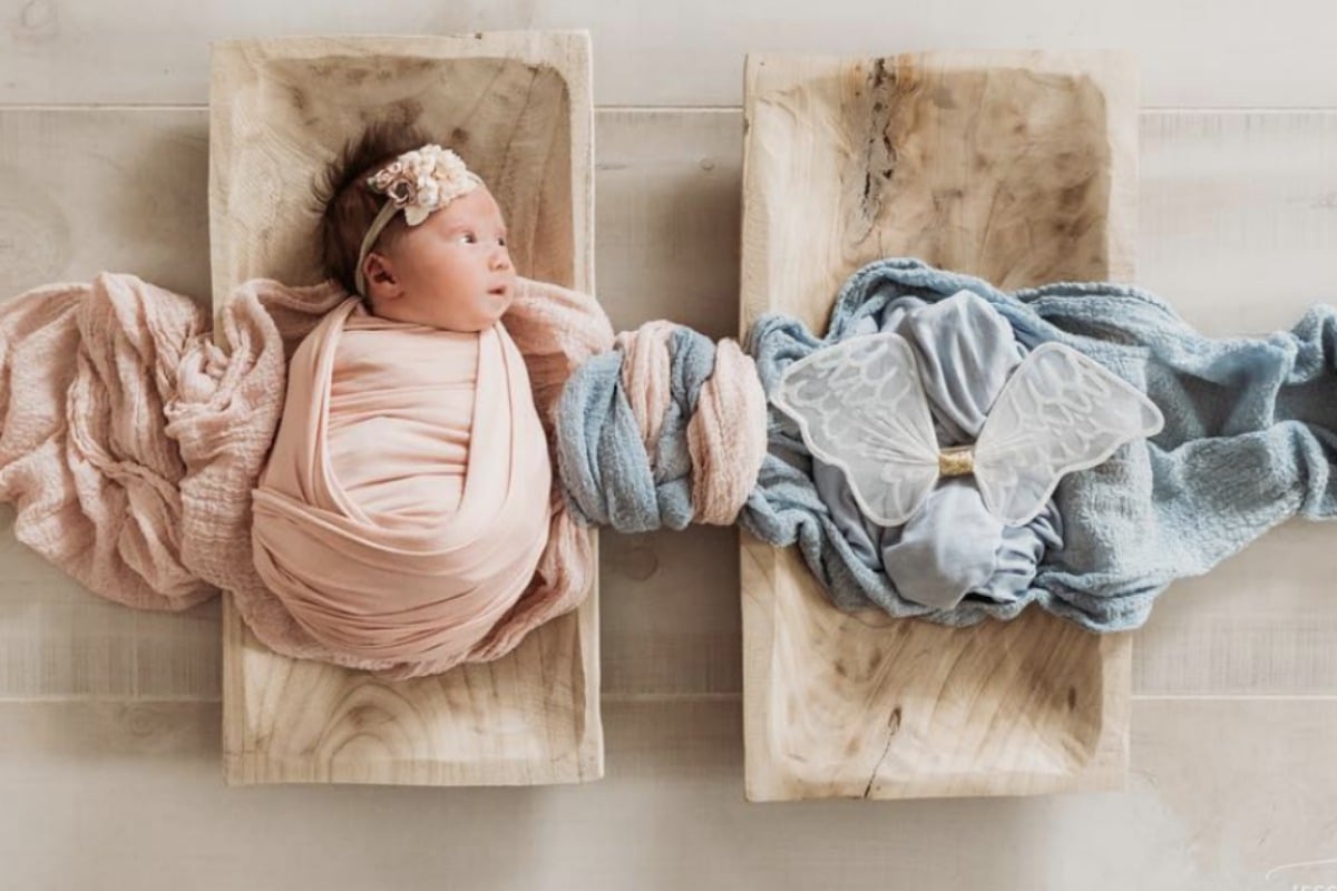 Stillborn Baby Memorial Photo Of A Newborn Twin Looking For Her Brother 