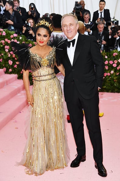 Salma Hayek and François-Henri Pinault attend The 2019 Met Gala. Image: Getty.