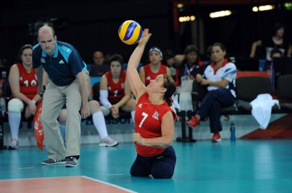Martine in action on the court at the London 2012 Paralympic Games.