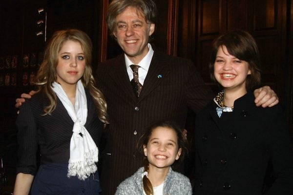 Peaches, Pixie and Tiger Lily with Bob Geldof