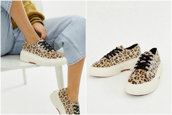 Damen Sneaker Low Metallic Animal Prints Leopard Skater 820403 Schuhe