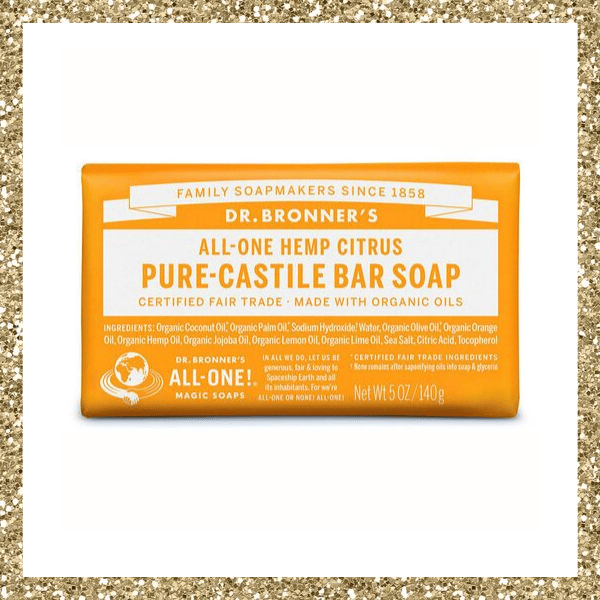 Dr Bronner's All-in-One Citrus Pure-Castille Bar Soap