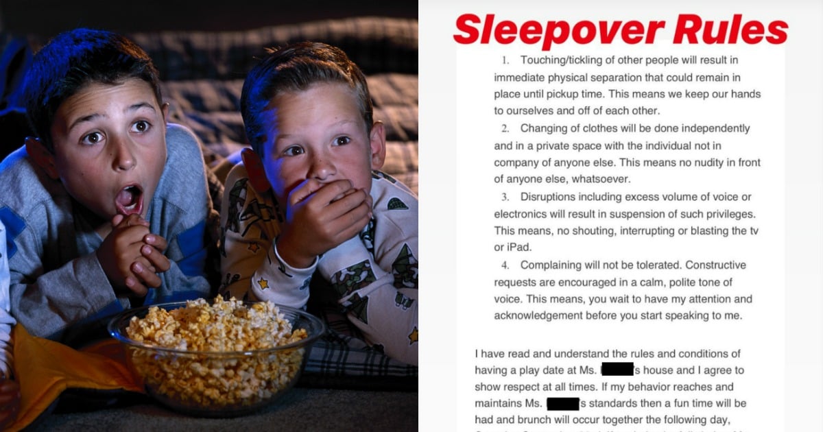 What To Do At A Sleepover One Mum Makes Her Guests Sign A List Of Rules