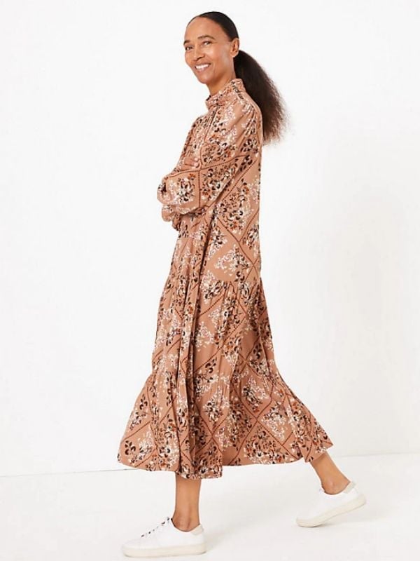 M&S COLLECTION Floral Print Relaxed Midi Dress