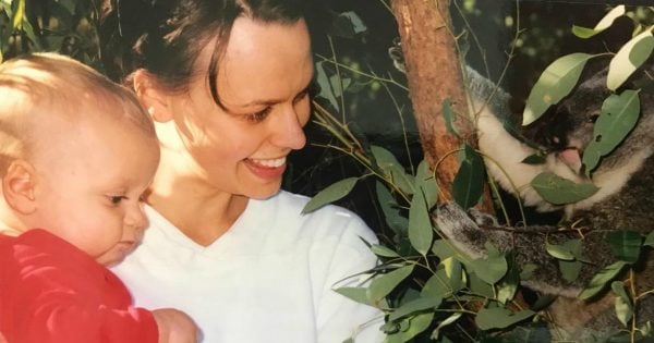 Mia Freedman with her eldest son.