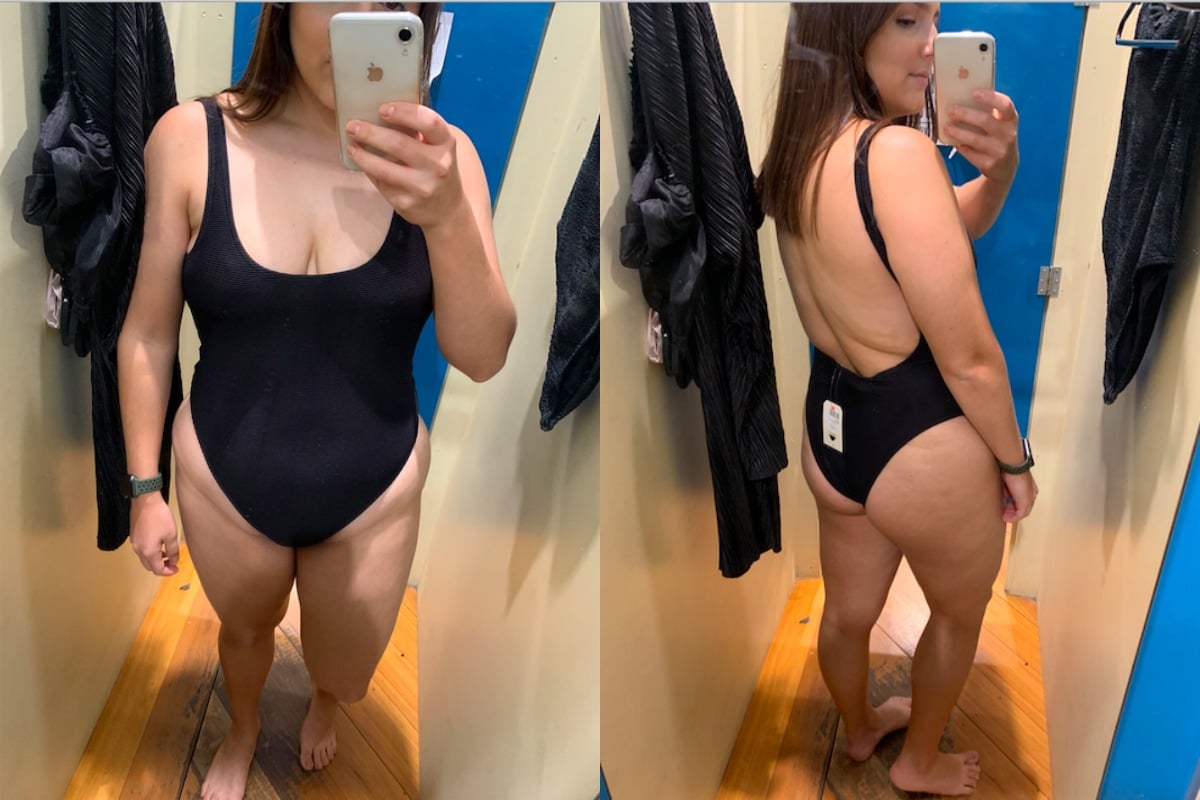 size 14 black swimwear