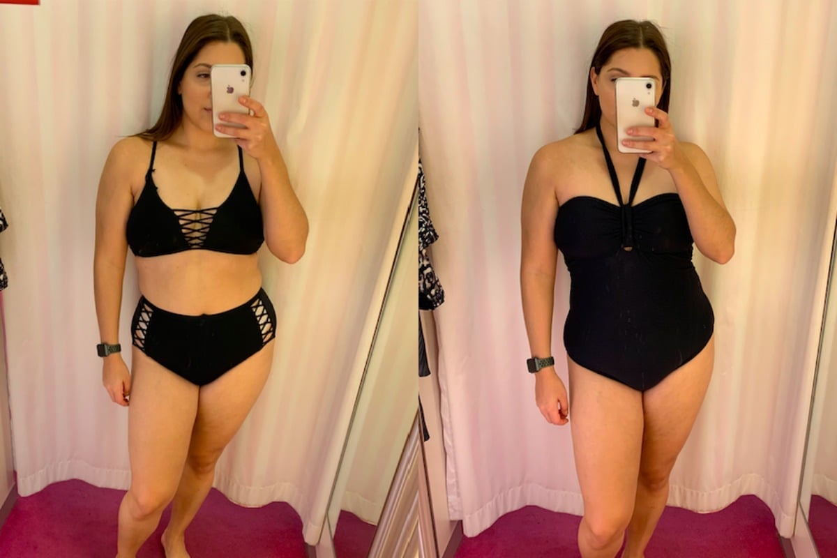 Black bikini size 14: We go searching for the perfect swimsuit.