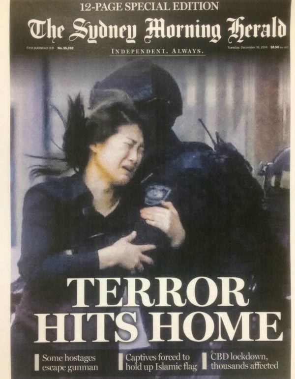 The front page of The Sydney Morning Herald. Image via SMH.