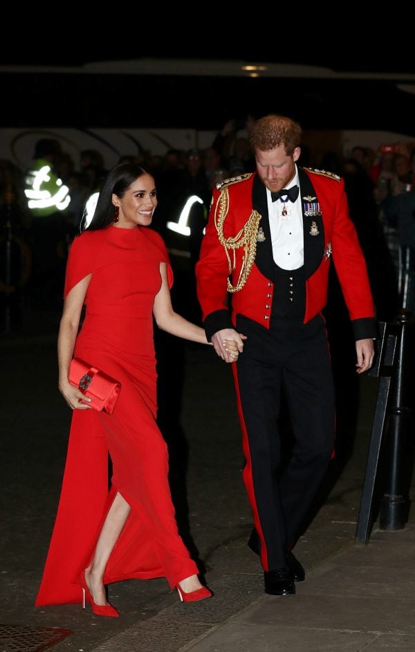 Meghan markle red Safiyaa gown