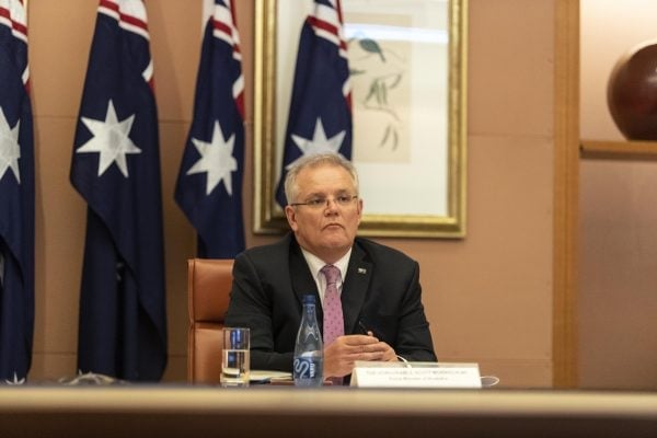 Prime Minister Scott Morrison Attends G20 Virtual Summit