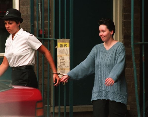 Julie Kelley abducted baby Abbie in 1994, pictured here under arrest.
